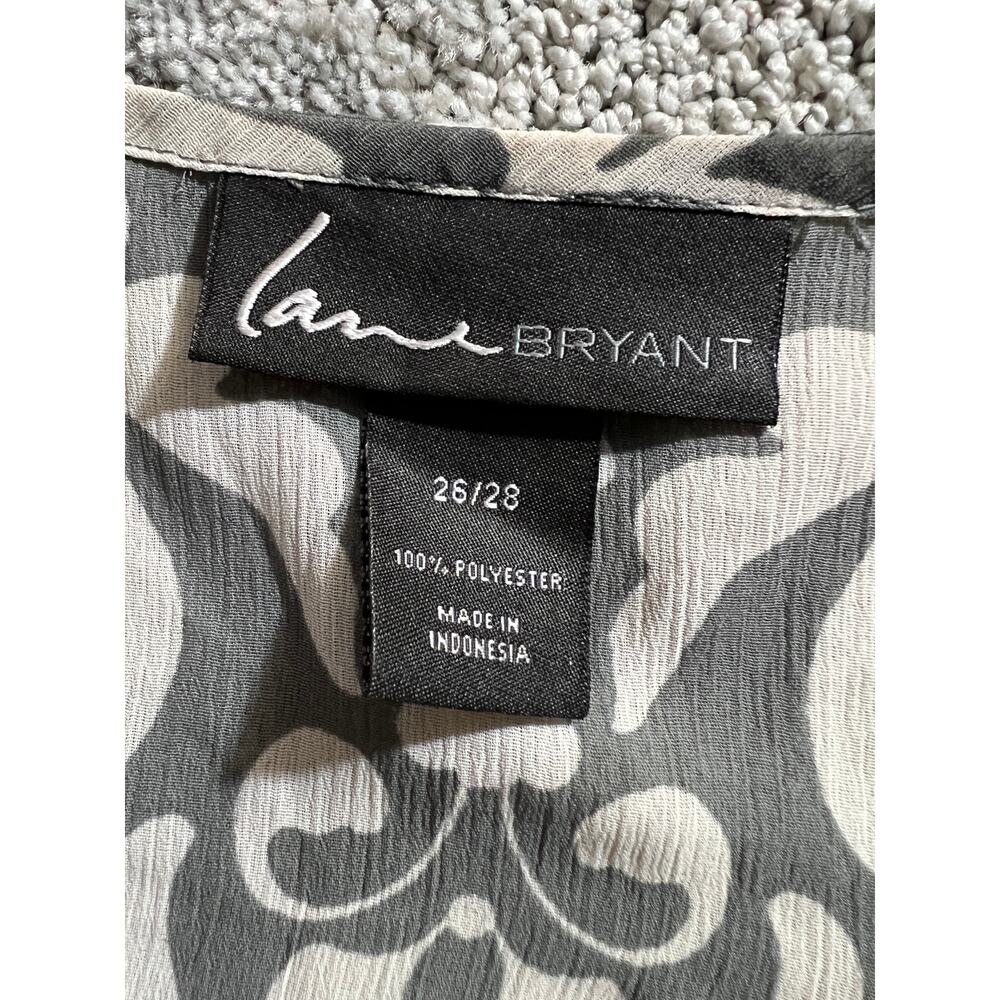 Lane Bryant Top Blouse Womens 4X Embellised Gold Beaded Crinkle Chiffon Dolman - Picture 7 of 8